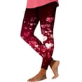 thumbnail image 3 of Feancey Women Workout Leggings High Waisted Stretchy Valentines Day Tights for Teen Girls Cute Heart Printed Holiday Yoga Pants Tummy Control Running Pant Multicolor S, 3 of 5