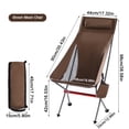 thumbnail image 3 of Silla plegable para acampar, silla perezosa individual portátil para playa turística al aire libre (marrón) Ehuebsd Para Estrenar, 3 of 3