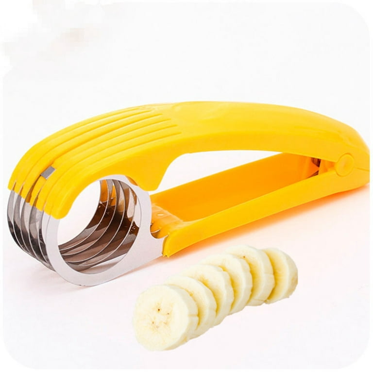  Guyuyii Banana Slicer for Kitchen Tools, ABS + Stainless Steel  Fruit Salad Peeler Cutter, Easy Handle 2.1x1.8x7.1 Inch Kids Vegetable  Chopper, Dishwasher Safe for Sausage, Strawberry, Grape: Home & Kitchen