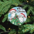 thumbnail image 5 of Ceramics Ornaments Cat Lover Gift Stocking Name Tags Two Cats in Santa Hats Christmas Tree Decorations Housewarming Gift, 5 of 5