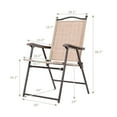 thumbnail image 2 of 2 Pack Patio Folding Dining Chairs, Outdoor Sling Lawn Chairs with Armrests, Sturdy Steel Frame, Portable Camping Lounge Chairs for Backyard, Deck, Poolside and Garden, No Assembly (Beige), 2 of 5