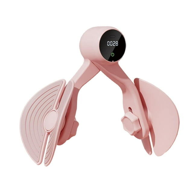 jinwen Inner Thigh Exerciser Hip Thigh Exerciser with Counter Women Bodybuilding Pelvis Pink