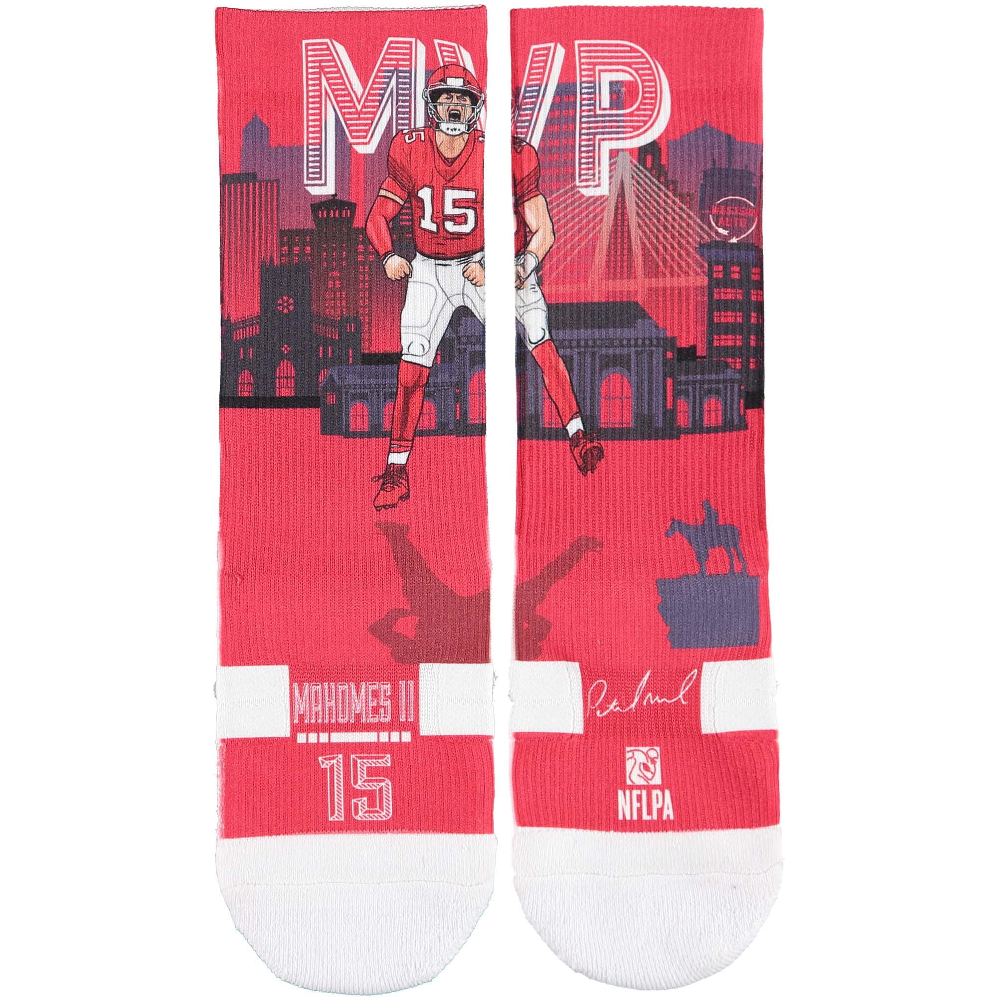 Strideline Patrick Mahomes Kansas City Chiefs #15 Unisex All Over Print Name /& Number Crew Socks