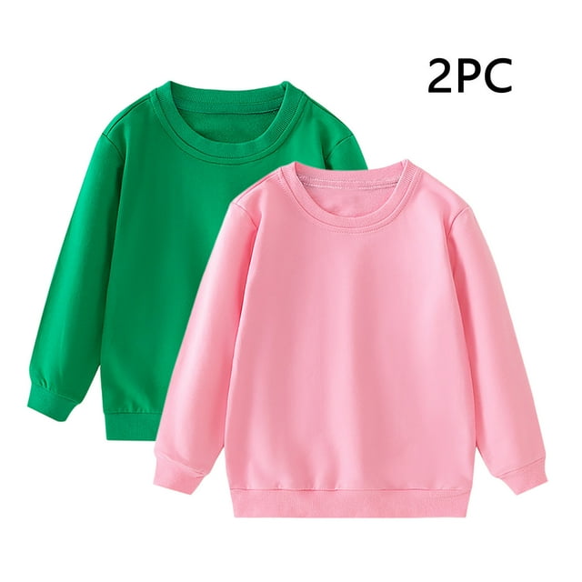Cowsor Chandail Unisexe pour Enfants en Coton Fin 2 Pcs T-Shirt Bébé Col Rond Manches Longues