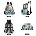 thumbnail image 2 of JIALIOU Mini Backpack Purse for Women Quilted Casual Daypack Small Travel Shoulder Bag, Wolf with Bright Moon, 2 of 7