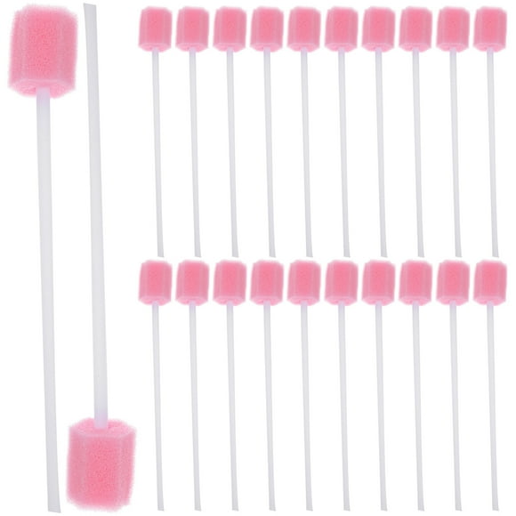 100 hisopos desechables para el cuidado bucal (rosa)