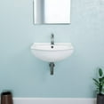 thumbnail image 3 of Tahoe Small Wall Mounted Bathroom Sink 17.75" White Ceramic Arc Basin Gloss Porcelain Floating Vessel Sink Space Saving Vessel w/Overflow and Single Faucet Hole Renovators Supply, 3 of 12