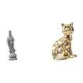 thumbnail image 6 of Dualoai Guan Yin Cat Statue Stone Ornament Artwork Feng Shui Collection Chinese Female Buddha Sculpture Kuanyin Figurine Animal Decorative Sculpture Art Craft Ornament for Cabinet Desk Fireplace, 6 of 8