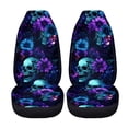 thumbnail image 5 of FOR U DESIGNS Galaxy Skull Flower Print 2 Pieces Car Front Seat Covers Washable High Back Car Seat Cover Elastic Auto Accessories Bucket Seat Cover Fit for SUV Truck Sedan, 5 of 7