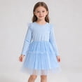 thumbnail image 2 of WMQPNNS Girls Tutu Dress Girls Dresses Size 14-16 Ruffle Long Sleeve Sequin Party Layered Tulle Dress Princess Birthday Gown Holiday Dresses(Size 3-4 Years, Blue-c), 2 of 9