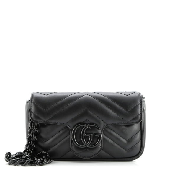 Pre-Owned GG Marmont Flap Belt Bag Matelasse Leather By Rebag