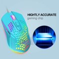 thumbnail image 6 of Wired USB Gaming Mouse 65G Honeycomb Shell Mini Ultra-Lightweight Gaming Mice 3200DPI 6 Button 7 Colors Chroma Breathing LED Backlight Gaming Mice Compatible with PC/Mac Office and Games-Blue, 6 of 9