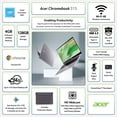 thumbnail image 2 of Acer Chromebook 315 15.6-inch FHD (1920 x 1080) Laptop with Google AI, Intel Processor N50, 4GB RAM, 128GB eMMC, Protective Sleeve, Sparkly Silver, 2 of 15