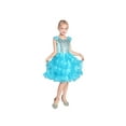 thumbnail image 1 of Girls Dress Blue Ruffles Tulle Tiered Dress Birthday Party Birthday 7 Years, 1 of 8