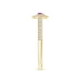 thumbnail image 3 of ANGARA Natural 0.06 Ct. Amethyst with Diamond Halo Ring in 14K Yellow Gold for Women (Ring Size: 3.5), 3 of 10