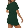 thumbnail image 5 of 2024 Clearance! JINMGG Two Piece Outfits Women, 2024 Fashion Fall Clearance Two-Piece Women's Summer Printed and Solid One Shoulder Top and with Pocket Shorts Set Suit Green L, 5 of 9
