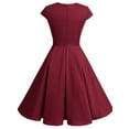 thumbnail image 4 of YOHOME Women 1950s Retro Vintage Short Dress Female Cocktail Party Swing Dress, 4 of 7