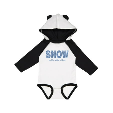 

Inktastic White Snowflake Snow Text Gift Baby Boy Long Sleeve Bodysuit