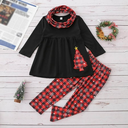 

nsendm Cute Clothes for Teen Girls Long Sleeve Toddler Kids Girls Christmas Long Sleeve Christmas Baby Wrap And Headband Set Childrenscostume Black 5-6 Years