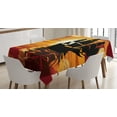 thumbnail image 1 of Ambesonne Vintage Boat Tablecloth Rectangular Table Cover, Tranquil Evening, 60"x84", Maroon Orange Black, 1 of 3
