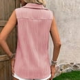 thumbnail image 7 of TDYHUAO Women Sleeveless Button Down Tank Tops Textured Collared Blouses Loose Casual Blouses Work Shirt Basic Summer Tops, 7 of 7