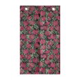 thumbnail image 1 of Floral Hanging Pocket Organizer, Rose Canina Flower Continuous Feminine Pattern, Printed Polyester Storage Bag with Pockets, 21" x 31", Ruby Hunter Green, 1 of 2