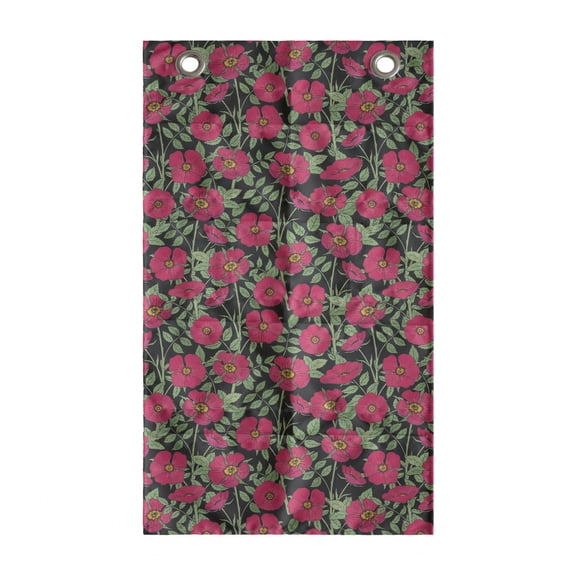 Floral Hanging Pocket Organizer, Rose Canina Flower Continuous Feminine Pattern, Printed Polyester Storage Bag with Pockets, 21" x 31", Ruby Hunter Green