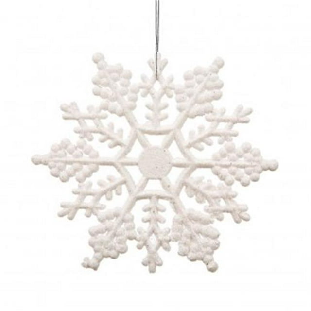 Vickerman M101501 6.25 in. White Glitter Snowflake 12-Pvc Box