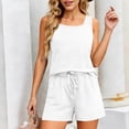 thumbnail image 7 of Matching Sets Women Clothing Casual Crew Neck Sleeveless Tank Top and Shorts with Pocket Summer 2 Piece Travel Outfits, 7 of 7