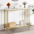 thumbnail image 3 of Console Table, Sofa Tables Narrow Entryway Table with Glass Shelf and Metal Frame, 33.5” Behind Couch Table Industrial Hallway Table for Living Room, Foyer, Bedroom, 3 of 8