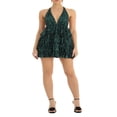 thumbnail image 4 of Robe Courte de Soirée à Paillettes pour Femmes, Aguichant, Dos Nu, Col Licou, Ourlet à Volants Brillant, Mini Robe Cocktail, Tenue de Boîte de Nuit d'Été, 4 of 6