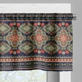 thumbnail image 3 of Ambesonne Ethnic Valance Pack of 2, Floral Geometric Shapes, 54"X12", Indigo Scarlet, 3 of 5