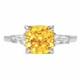 thumbnail image 7 of Three-Stone Engagement Ring for Women - 3ct Natural Citrine in 14K White Gold Promise Ring, 7 of 7