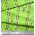 thumbnail image 2 of Soimoi Green Silk Fabric Stripe,Leaves & Dream Catcher Home Decor Printed Craft Fabric by the Yard 42 Inch Wide, 2 of 3