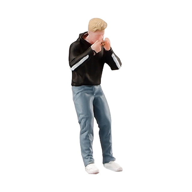 Figura de hombre en miniatura para diorama fotográfico a escala 1:64, juguete de paisaje, diseño de resina pintado a mano para utilería fotográfica.