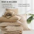 thumbnail image 6 of Flymme Khaki Tufted Comforter Set Queen Size 7 Piece Bed in a Bag Shabby Chic Boho Comforter and Sheet Set Soft Microfiber Complete Bedding Sets, 6 of 7