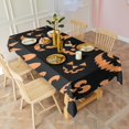 thumbnail image 3 of Black Halloween Pumpkin Faces Rectangle Tablecloth 60"x120",Waterproof Polyester Rectangle Table Cloth, Wipeable Spillproof Polyester Tablecloth for Dining, Camping, Indoor and Outdoor, 3 of 6