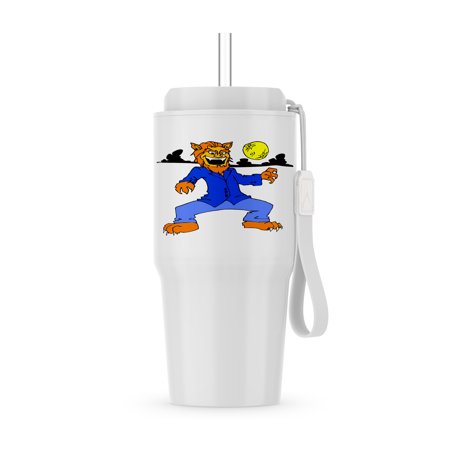 3dRose, Werewolf blue suit moon cloud , 20oz Tumbler