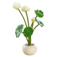 thumbnail image 1 of Loto pequeño bonsái redondo plantas falsas decoración interior flores falsas plantas verdes artificiales, 1 of 5