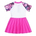 thumbnail image 4 of inhzoy Kids Girls Floral Swim Dress Swimsuits Beach Swimwear Hawaiian Swimming Clothes Hot Pink 14, 4 of 7