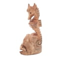 thumbnail image 3 of NOVICA Artisan Handcarved Wood Figurine Seahorse from Bali Brown Indonesia Sculpture Beach Cottage Lifeseahorse [6in H x 2.4in W x 2.4in D] ' Seahorse', 3 of 7