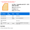 thumbnail image 2 of Air Filter - Compatible with 2017 - 2022 BMW 530i xDrive AWD 2018 2019 2020 2021, 2 of 2
