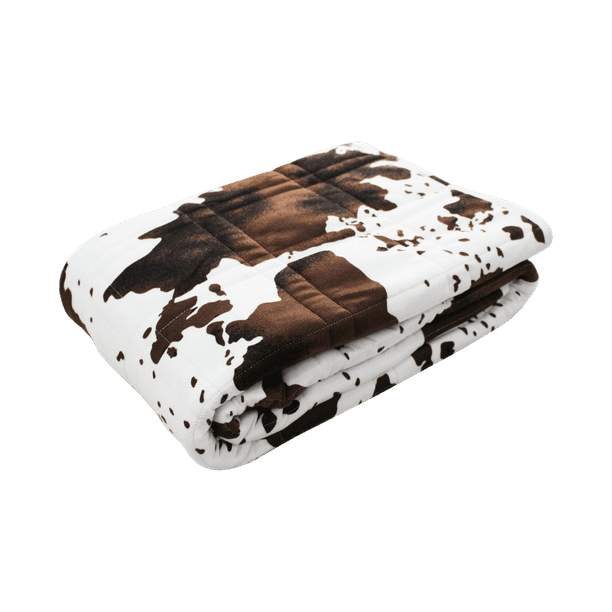 Ultra Plush Pine & River Minky Weighted Blanket (60"x80", 15 lb) in Cow