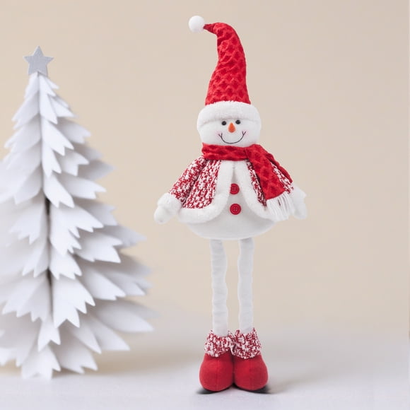 Christmas Retractable Long Legs Christmas Theme Snowman Old Man Doll Toy Window Display
