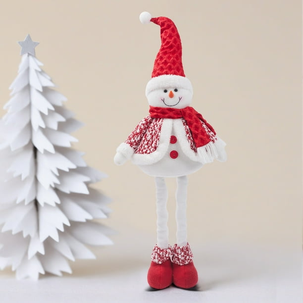 Muñeco de Nieve Retráctil de Patas Largas para Navidad, Muñeco de Nieve para Anciano, Juguete para Escaparate.