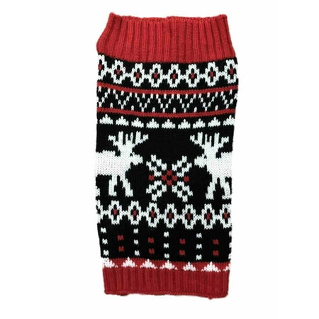 Red/black Moose Fair Isle Sweater Xs