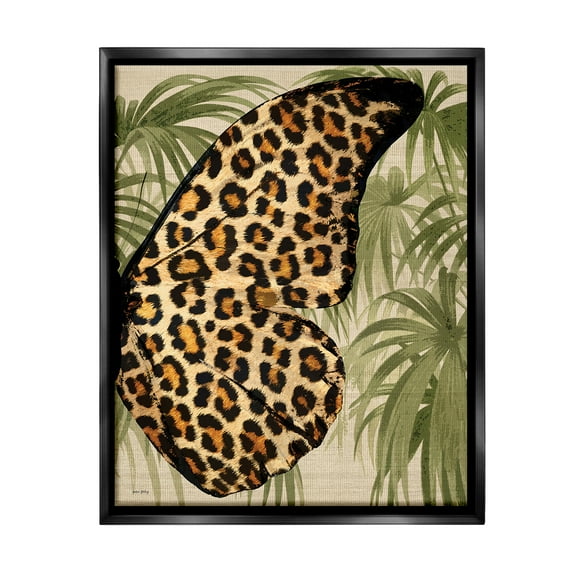 Stupell Industries Butterfly Wing with Pattern Animals & Insects Painting Black Floater Framed Canvas Art Print Wall Art, 17 x 21