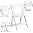 thumbnail image 3 of Flash Furniture 4 Pack 800 lb. Capacity White Resin Folding Chair with Slatted Seat, 3 of 13