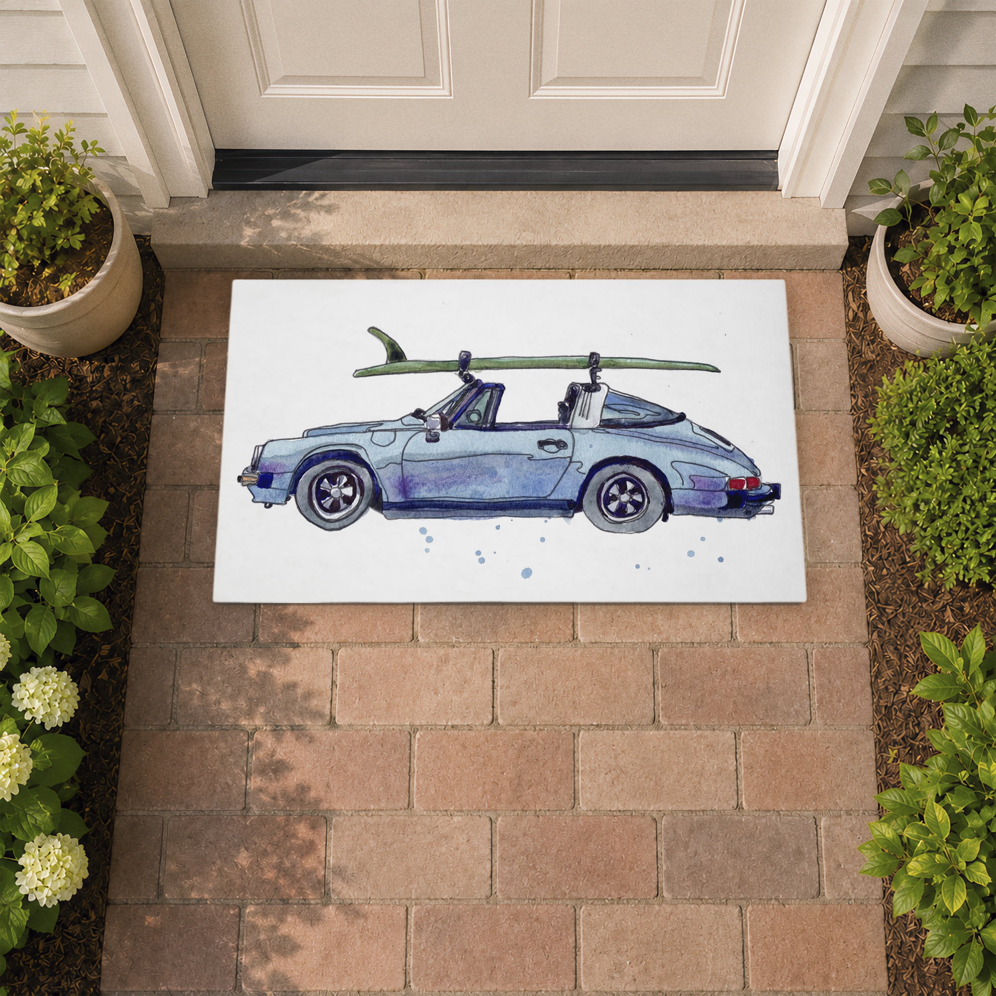 Stupell Industries Car & Surfboard Summer Fun Printed Outdoor Door Floor Mat, design by Paul McCreery