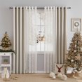 thumbnail image 4 of Flowpartex Blackout Grommet Curtains with Lace Leaf Sheer Overlay, Beige, 4 Panels, 52"W x 84"L, 4 of 9